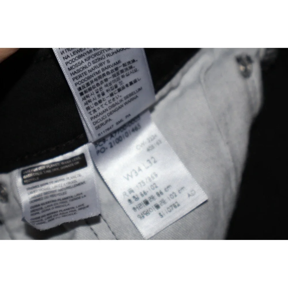 Levi's Strauss & Co. 506 Men 34x32 Black Straight Leg Regular Fit Jeans
